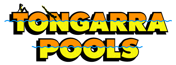 Tongarra Pools Orange Yellow stacked logo Blue wave line going across